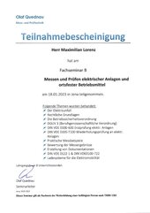 Messen und Prüfen elektrischer Anlagen und Betriebsmittel (EFG Thüringen)