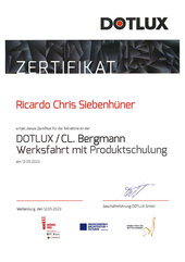 Zertifikat für Chris Siebenhüner